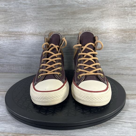 Converse Women’s Chuck Taylor All Star Lux Mid burgundy Wedge Sneakers Size 7 - Picture 4 of 9